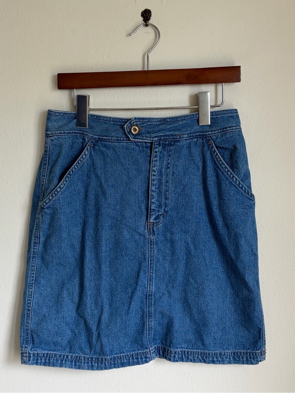 Vintage Stampede Denim Midi Skirt